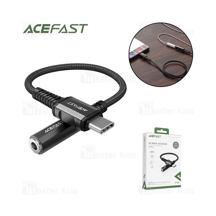 کابل Type C به پورت AUX ایس فست ACEFAST C1-07 طول 18 سانتی متر
