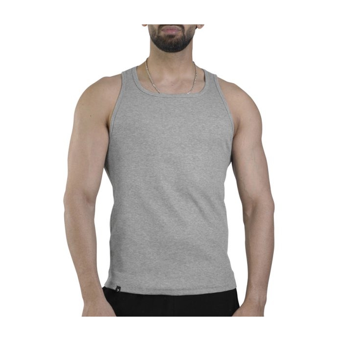 رکابی تنک تاپ کبریتی مردانه جیم شارک مدل B2A7A طوسی روشن