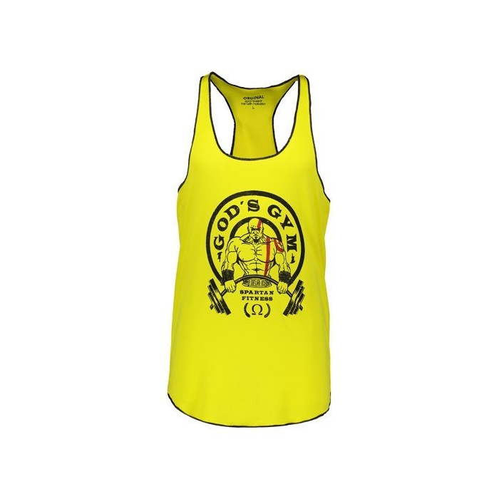 رکابی بدنسازی مردانه GODS GYM مدل لانگ زرد