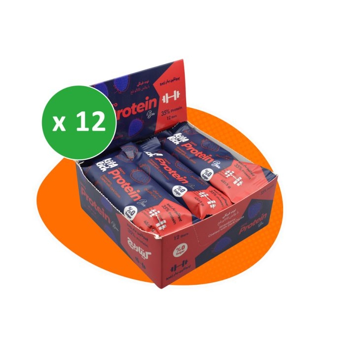 پکیج شکلات پروتئین بار زیرو کیتاریچ توت فرنگی با روکش کاکائو تلخ ۴۵ گرمی