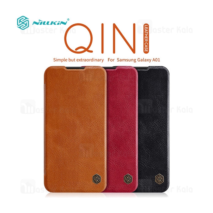 کیف چرمی نیلکین سامسونگ Samsung Galaxy A01 / A015 Nillkin Qin Leather Case