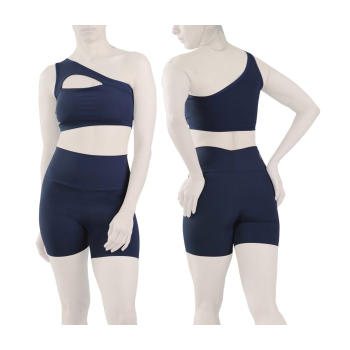 ست نیم تنه و کشاله بند ورزشی زنانه لولولمون مدل ۷۱۰۲ سرمه ای