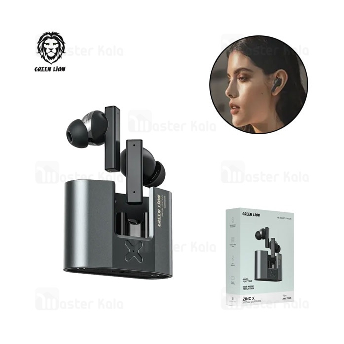 هندزفری بلوتوث گرین لاین Green Lion ZINC X Metal Earbuds GNZINANCXBK
