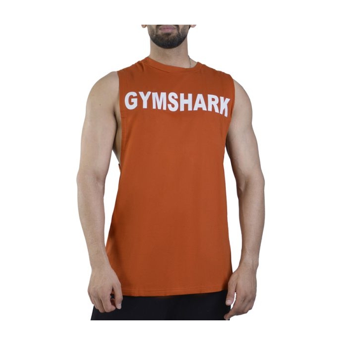 رکابی تنک تاپ اور سایز مردانه جیم شارک مدل ۱۰۵۴۹ آجری