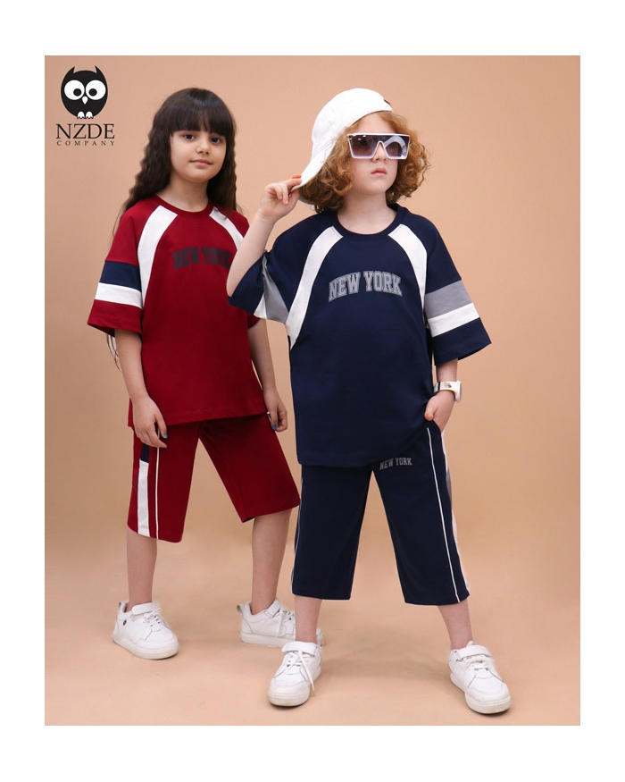 تیشرت شلوارک آستین رگلان NEW YORK NZDE