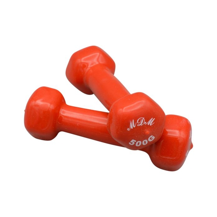 دمبل بدنسازی ام دی ام روکش دار وزن ۰.۵ کیلو گرم بسته دو عددی
