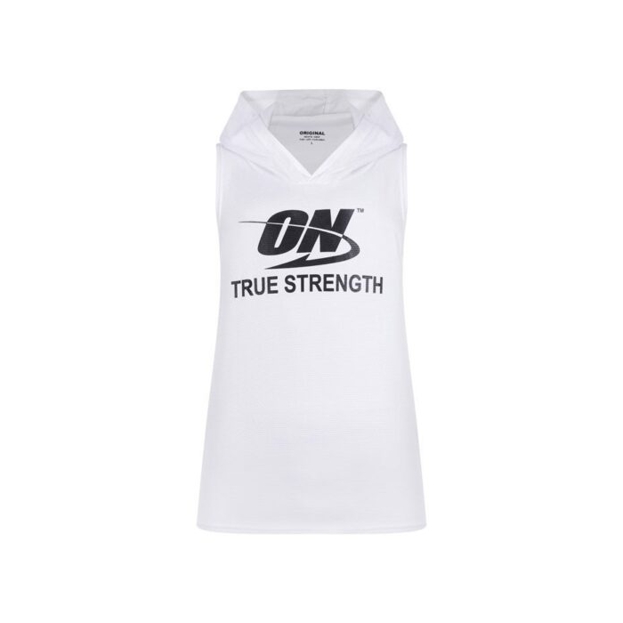 رکابی کلاهدار ورزشی مردانه اوپتیموم نوتریشن مدل PY-True Strength سفید