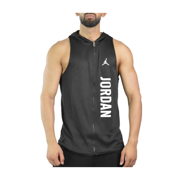 رکابی کلاهدار ورزشی مردانه جردن مدل PY-JDI-3G1112 زیپ دار مشکی