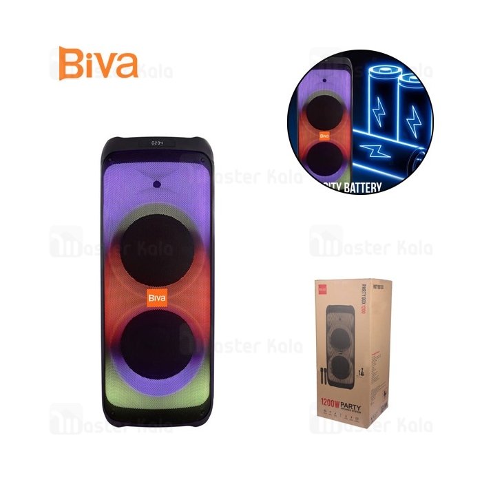 اسپیکر بلوتوث بیوا Biva Party Box 1200 توان 1200 وات رم و فلش خور