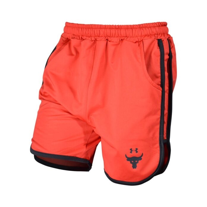 شلوارک ورزشی مردانه آندر آرمور مدل PY-ROCK قرمز خط مشکی