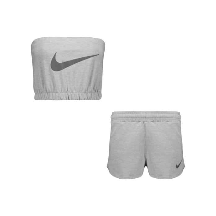 ست نیم تنه و شلوارک ورزشی زنانه نایک مدل  mub-1215 طوسی