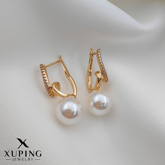 گوشواره حلقه‌ای مرواریدی ژوپینگ