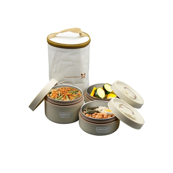 ظرف غذا لانچ باکس مدل ۳Box-Yummy ظرفیت ۱.۵۴ لیتر به همراه کیف