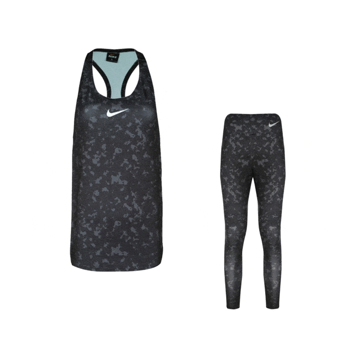 پکیج ست تاپ و لگ ورزشی زنانه نایک مدل  G package-3010 چریکی طوسی تیره