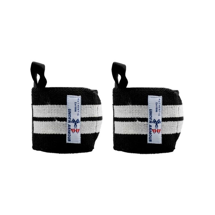 مچ بند بدنسازی آندر آرمور مدل GDS-EST1896 مشکی سفید طول ۴۰ سانتی متر بسته دو عددی