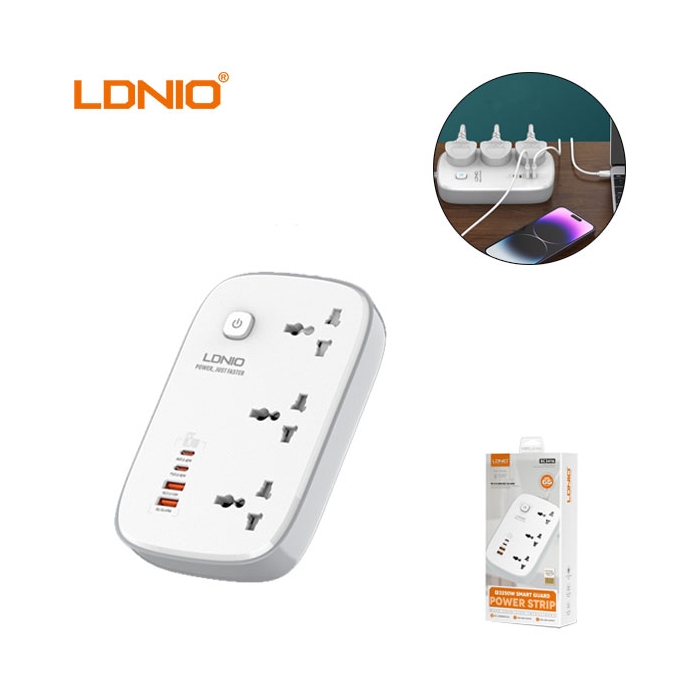 چند راهی برق و شارژر الدینیو LDNIO SC3416 GaN دارای 4 پورت