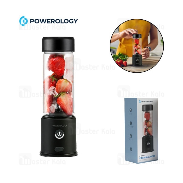 مخلوط کن قابل حمل شارژی پاورولوژی Powerology 6-Blade Portable Juicer PN6BPJBK