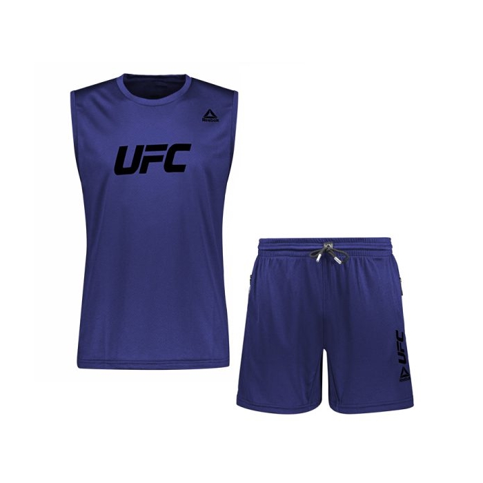 ست رکابی و شلوارک ورزشی مردانه ریباک مدل DS-UFC 3080 آبی مشکی