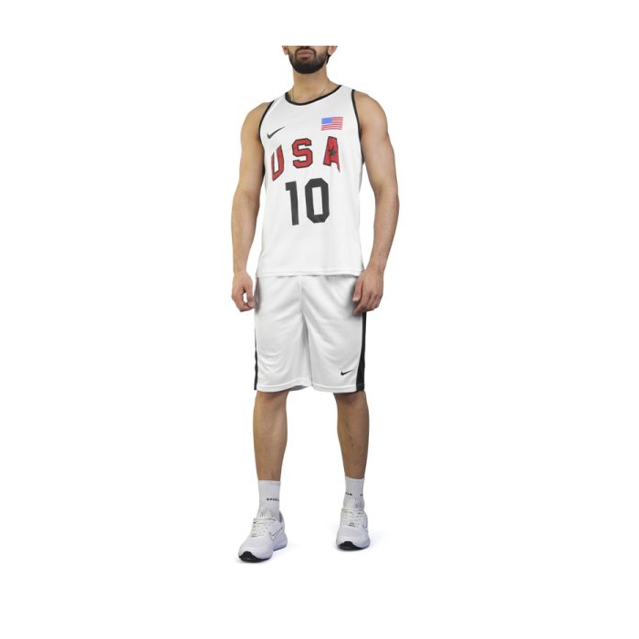 ست رکابی و شلوارک ورزشی مردانه یو اس ای مدل PY-2B1936 سفید