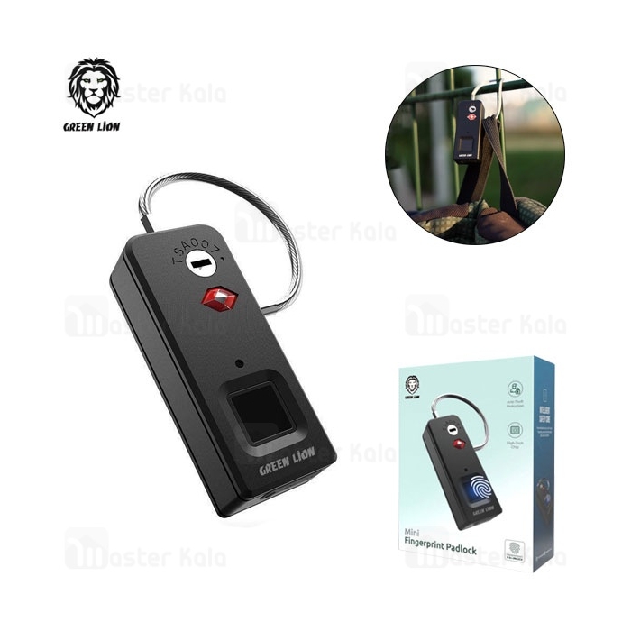 قفل اثر انگشتی گرین لاین Green Lion Mini Fingerprint Padlock GNFPPDLKBK