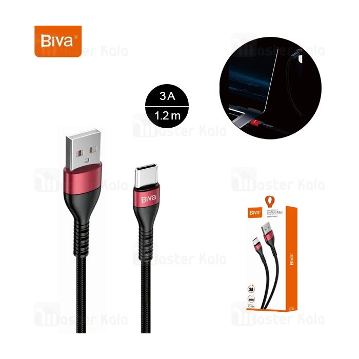 کابل Type C بیوا Biva C-16T طول 1.2 متر شدت جریان 3 آمپر