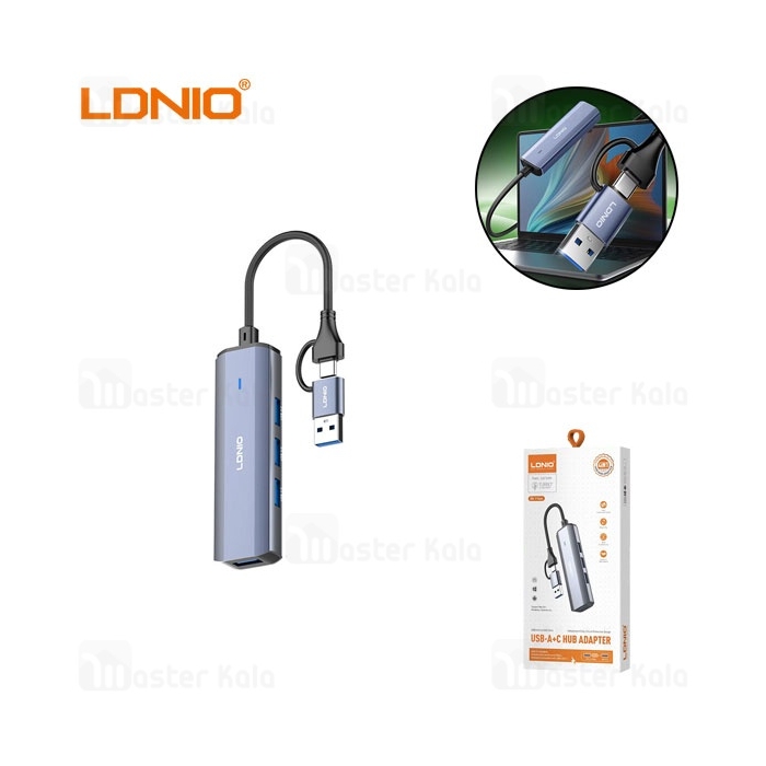 هاب 4 پورت تایپ سی الدینیو LDNIO Ds-114UC