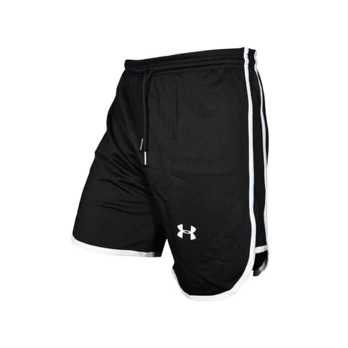 شلوارک ورزشی مردانه Under Armor مشکی DS خط سفید