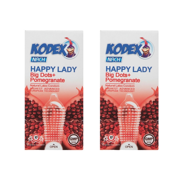  کاندوم خاردار هپی لیدی کدکس Kodex Nach Happy Ladyبسته 10عددی 6989