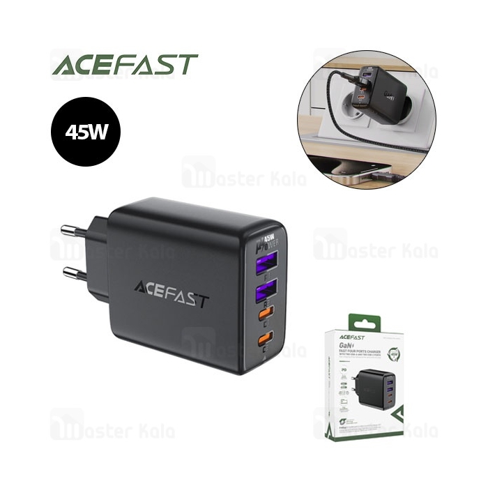 شارژر دیواری ایس فست ACEFAST A61 PD45W GaN Fast Charger توان 45 وات