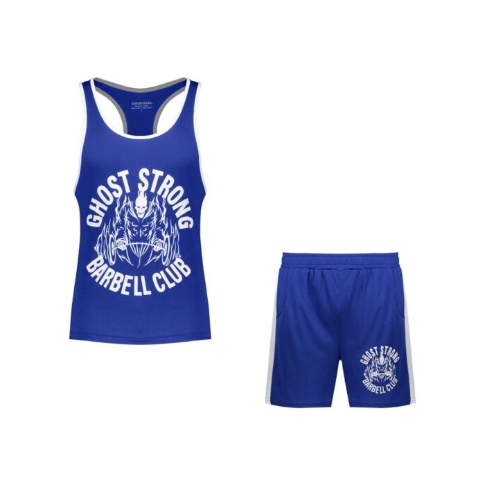 ست رکابی و شلوارک ورزشی مردانه باربل مدل PY-GHOST آبی