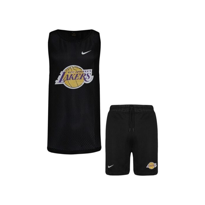 ‫‫ست رکابی و شلوارک ورزشی مردانه لیکرز مدل PB-1411 مشکی