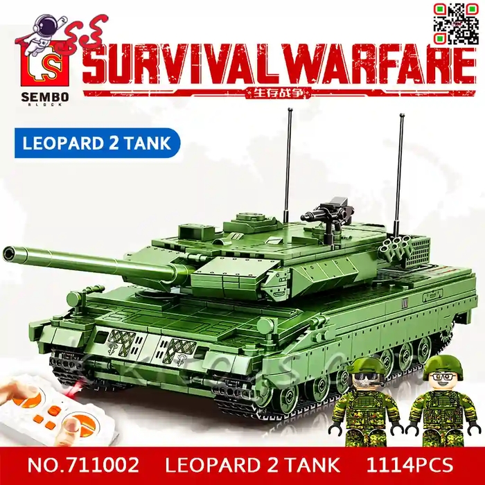 لگو تانک کنترلی جنگی بزرگ لئوپارد 2 برند سمبوبلاک SEMBO BLOCK 711002