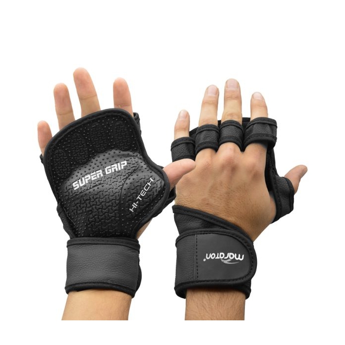 دستکش و محافظ کف دست بدنسازی ماراتن مدل SuperGrip -402M1290 مشکی