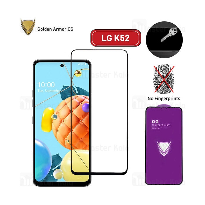 محافظ صفحه شیشه ای تمام صفحه تمام چسب OG ال جی LG K52 OG 2.5D Glass