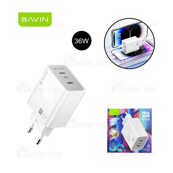 شارژر دیواری باوین Bavin PC859Y توان 36 وات با کابل