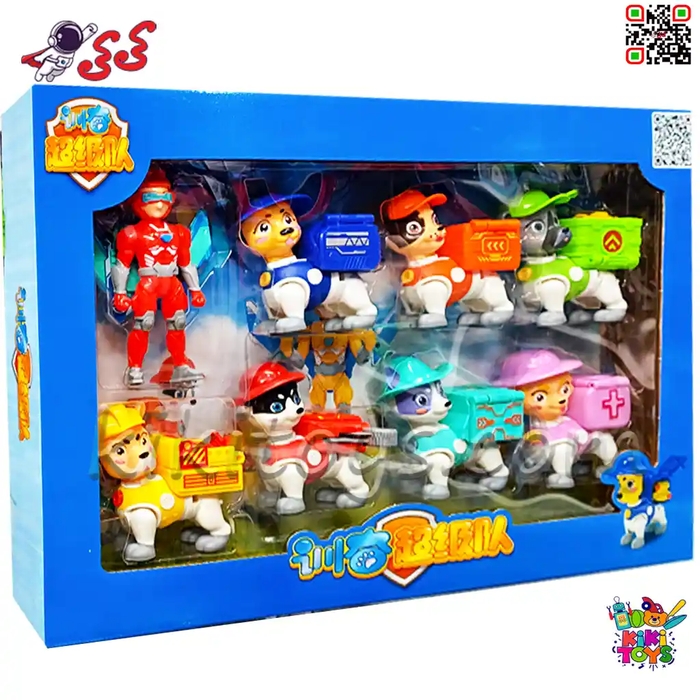 فیگور سگ‌های نگهبان رباتی با فرمانده رایدر | ست 8 عددی Paw Patrol مکانیکی 599160