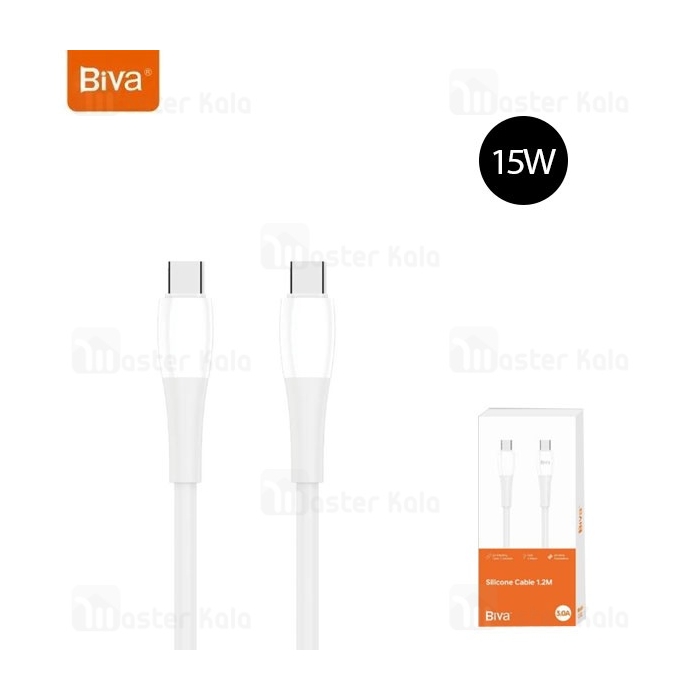 کابل Type-C به Type-C بیوا Biva C-32CC Silicone Cable طول 1.2 متر توان 15 وات