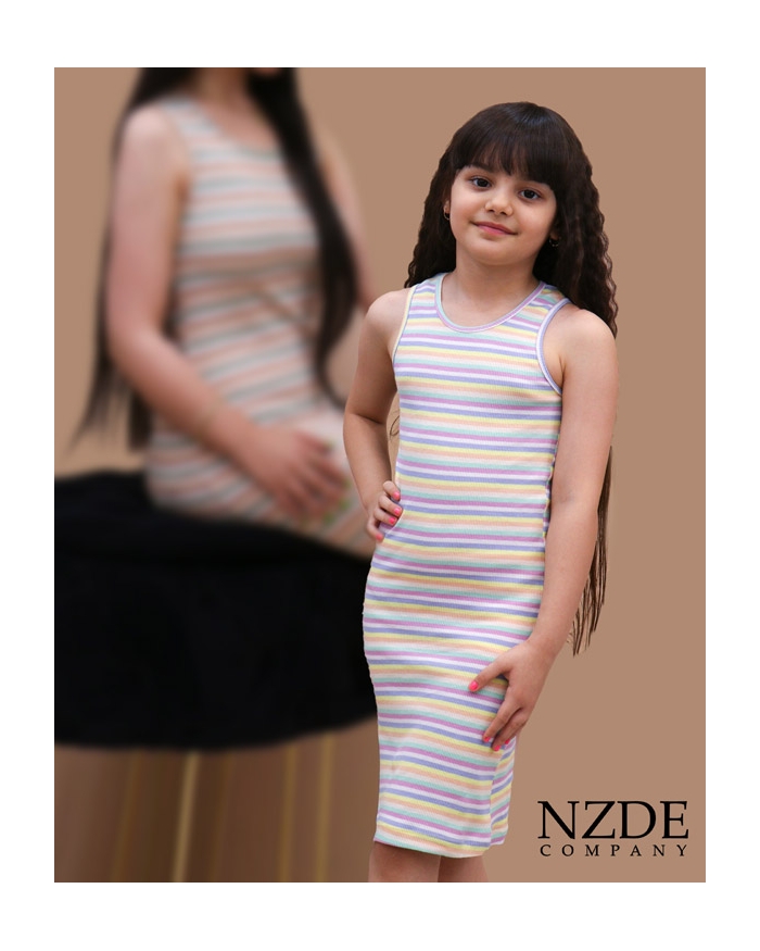 پیراهن رینگی ست مادر دختری Rainbow NZDE