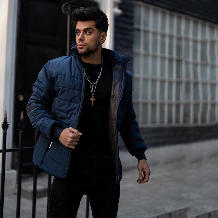کاپشن مردانه Navy blue مدل 2159