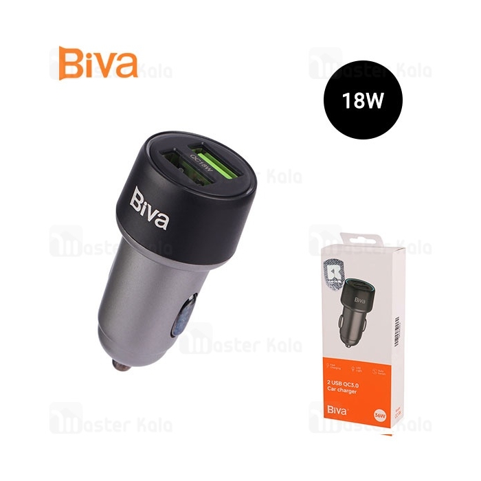 شارژر فندکی بیوا Biva CC-36 USB QC3.0 Car Charger توان 18 وات