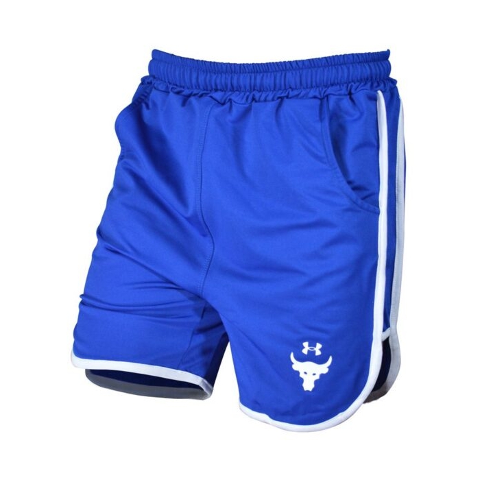 شلوارک ورزشی مردانه آندر آرمور مدل PY-ROCK آبی خط سفید