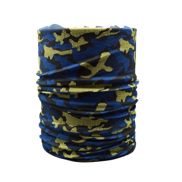 اسکارف و دستمال سر و گردن مدل پیکبر چریکی زردآبی ۲۰۵۹۱