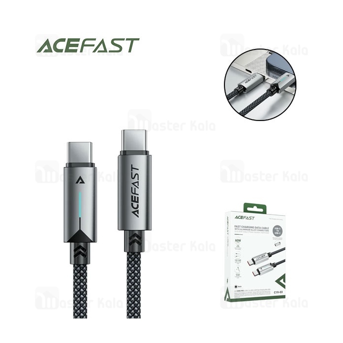 کابل Type-C به Type-C ایس فست ACEFAST C19-03 طول 1.2 متر توان 60 وات