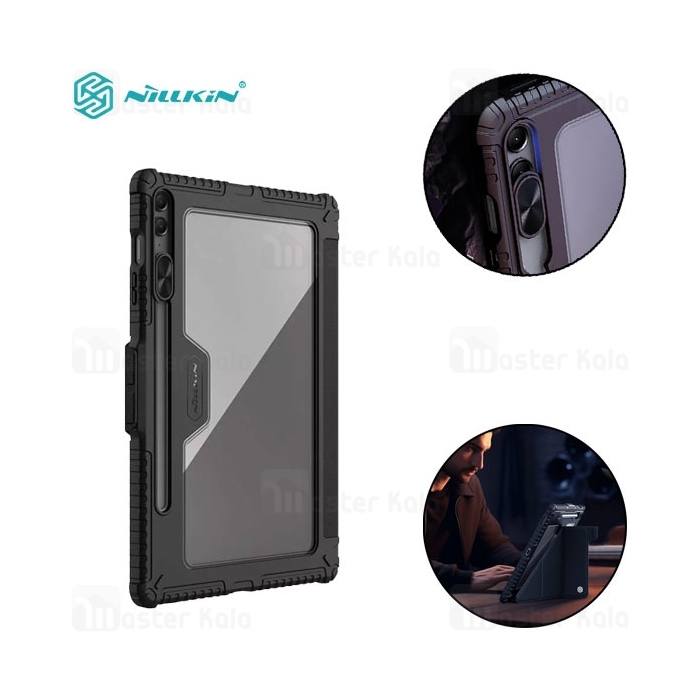 کاور چرمی هوشمند نیلکین سامسونگ Samsung Tab S9 FE Plus Nillkin Bumper Leather Case Pro