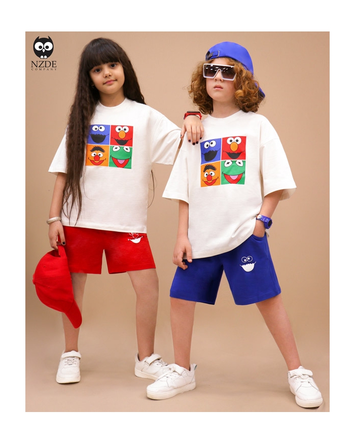 تیشرت شلوارک بگ استایل Sesame Street NZDE
