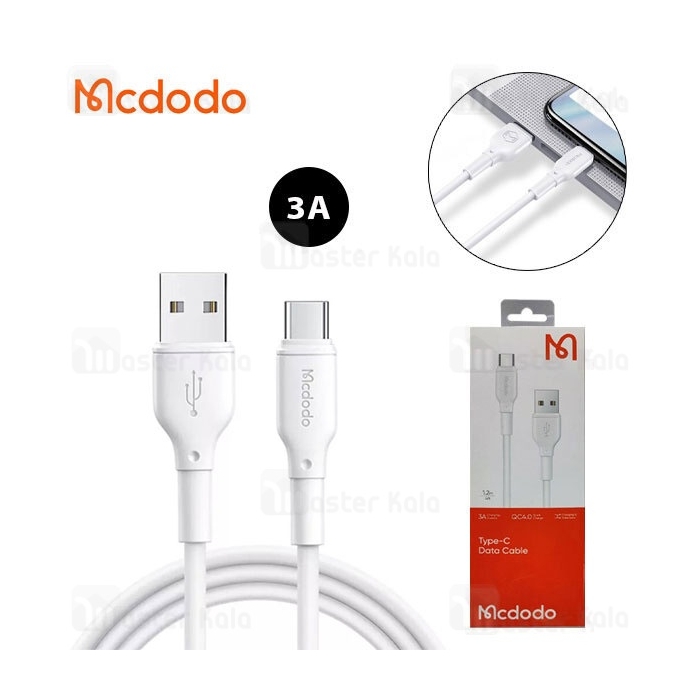 کابل Type C مک دودو Mcdodo CA-7280 Data Cable QC 4.0 3A 1.2M به طول 1.2 متر و 3 آمپر