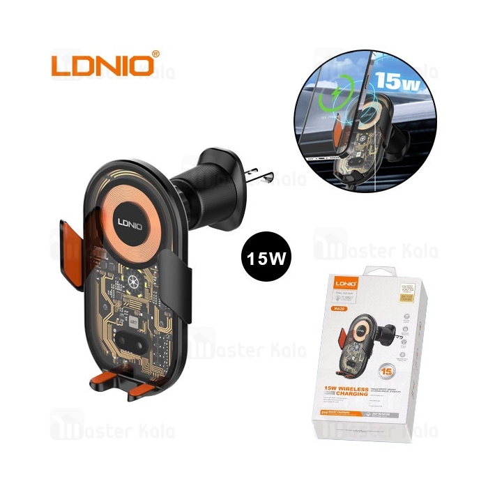 هولدر و شارژر وایرلس دریچه کولری هوشمند الدینیو LDNIO MA30 توان 15 وات