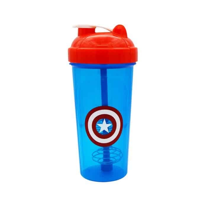 ‫شیکر یک تیکه کاپیتان آمریکا مدل Super Hero-GLS شفاف ظرفیت ۰.۷ لیتر