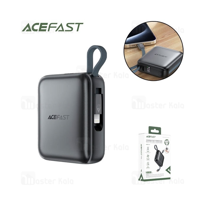 پاوربانک 10000 ایس فست ACEFAST M23 PD22.5W GaN Fast Charger توان 22.5 وات همراه با کابل متصل