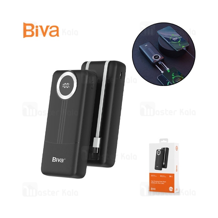 پاوربانک 20000 بیوا Biva BP-040 توان 22.5 وات با کابل متصل